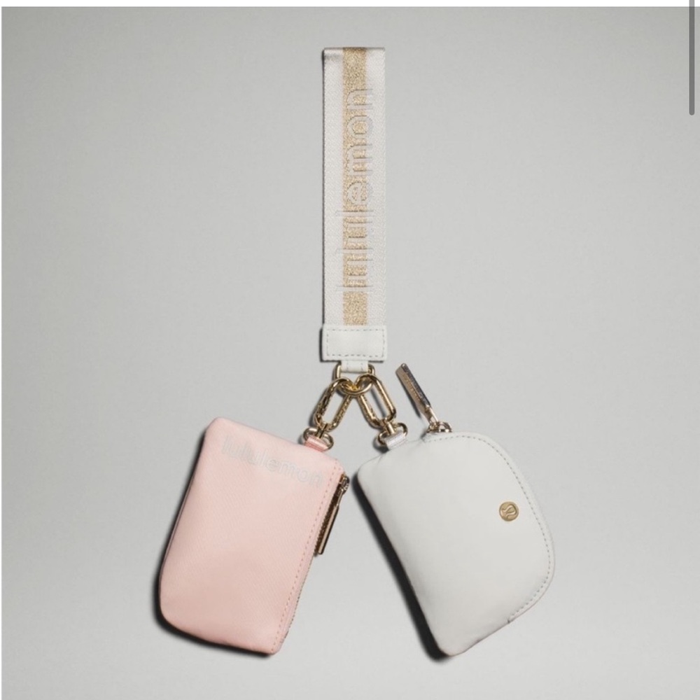 Gold + Vapor lululemon dual pouch wristlet -minimally used!